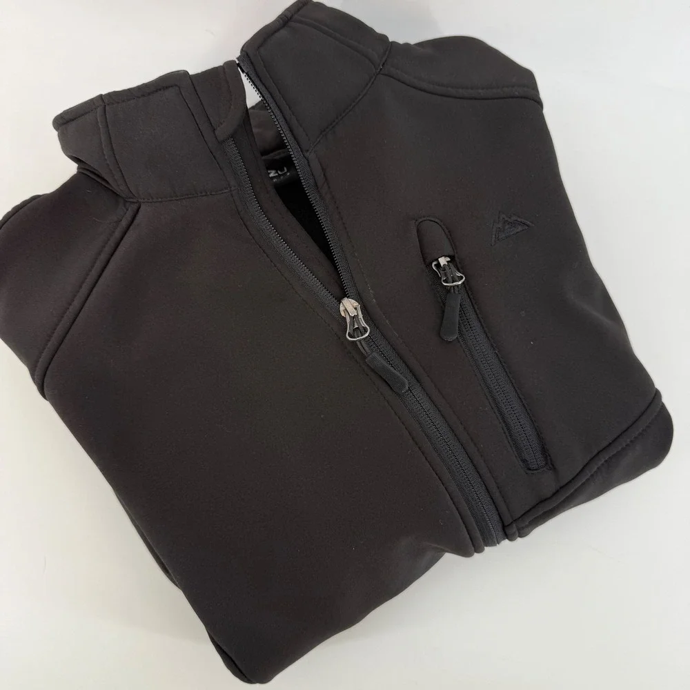 Snozu Performance Kids Black Softshell Jacket Full‎ Zip Size Small (8)